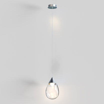 ET2 Lighting Dewdrop Large 1 Light LED Pendant, Chrome/Clear