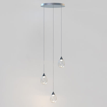 ET2 Lighting Dewdrop 3 Light LED Pendant, Chrome/Clear