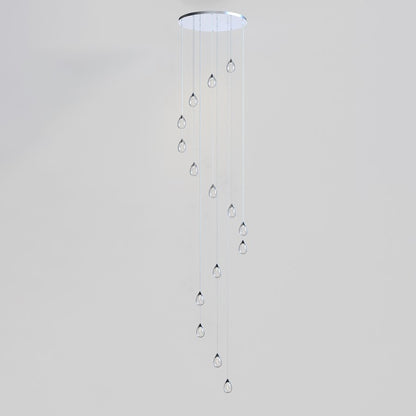 ET2 Lighting Dewdrop 15 Light LED Pendant, Chrome/Clear
