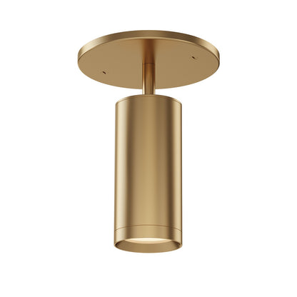 ET2 Lighting Pullman 1 Light Flush Mount, Natural Aged Brass