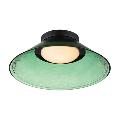 ET2 Lighting Jensen 1 Light 12" Wall Sconce, Black/Green