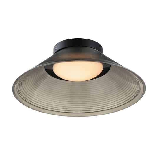 ET2 Lighting Jensen 1 Light 12" Wall Sconce, Black/Smoke