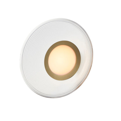 ET2 Lighting Jensen 1 Light 12" Wall Sconce, Brass/Clear Ribbed