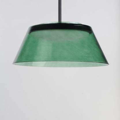 ET2 Lighting Jensen 1 Light 18" LED Pendant, Black/Green