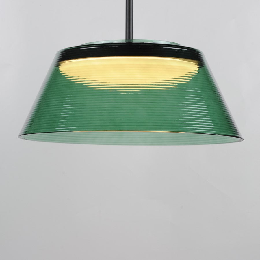 ET2 Lighting Jensen 1 Light 18" LED Pendant, Black/Green