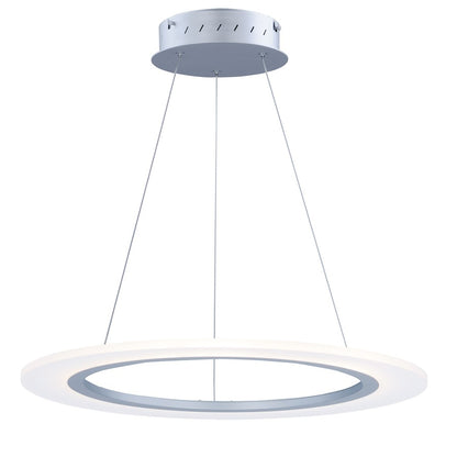 ET2 Lighting 23.75' Saturn II LED 1 Light Pendant, Silver/White