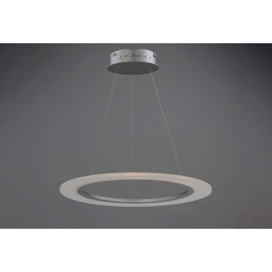 ET2 Lighting 23.75' Saturn II LED 1 Light Pendant, Silver/White