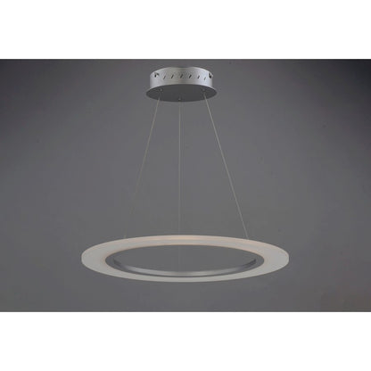 ET2 Lighting 23.75' Saturn II LED 1 Light Pendant, Silver/White