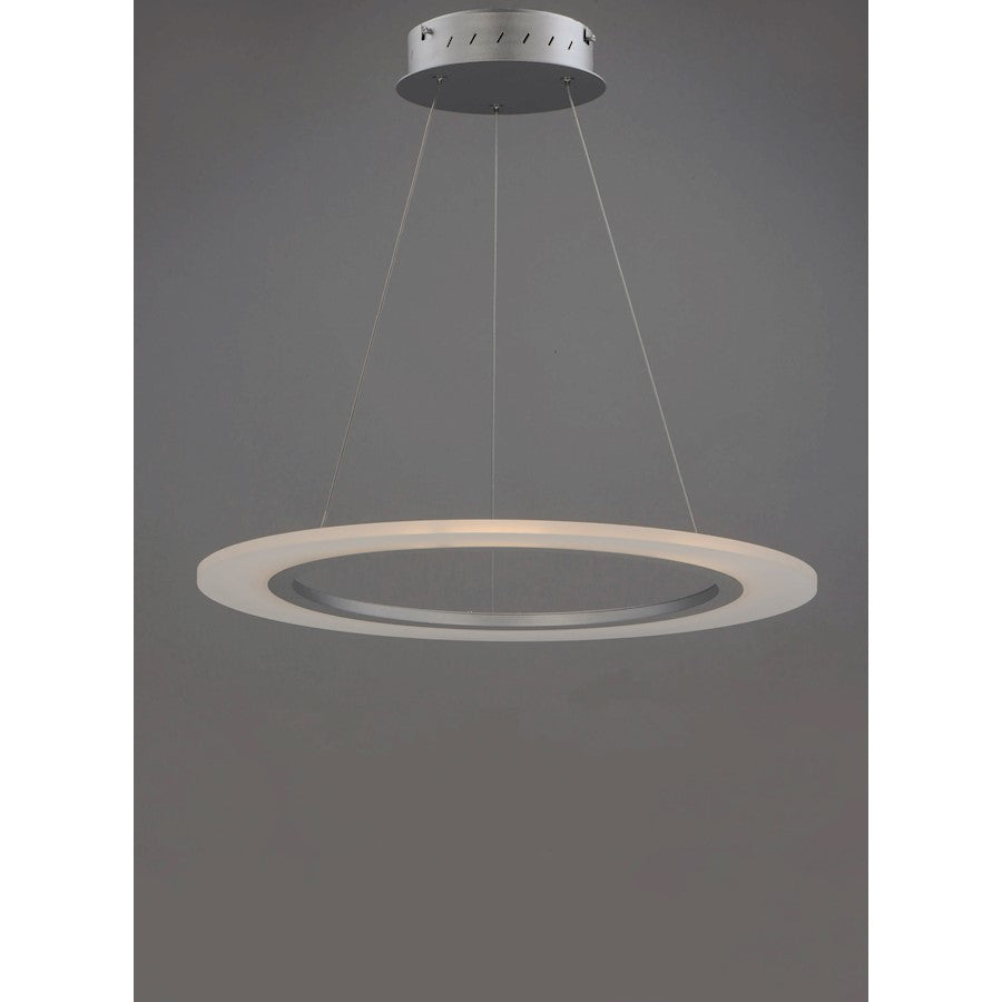 ET2 Lighting 23.75' Saturn II LED 1 Light Pendant, Silver/White