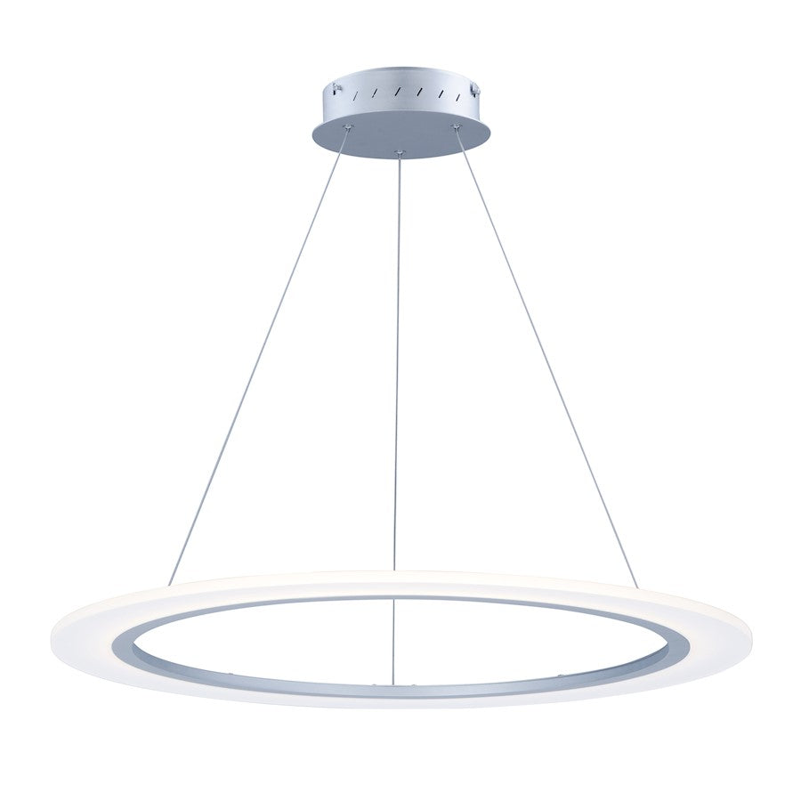 ET2 Lighting 31.5' Saturn II LED 1 Light Pendant, Silver/White