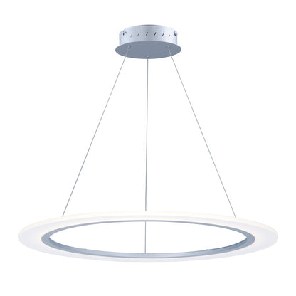 ET2 Lighting 31.5' Saturn II LED 1 Light Pendant, Silver/White