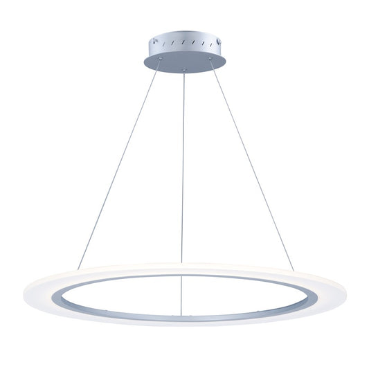 ET2 Lighting 31.5' Saturn II LED 1 Light Pendant, Silver/White