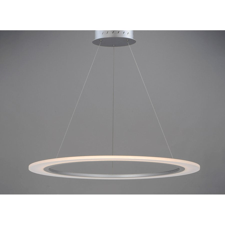 ET2 Lighting 31.5' Saturn II LED 1 Light Pendant, Silver/White
