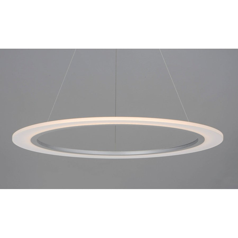 ET2 Lighting 31.5' Saturn II LED 1 Light Pendant, Silver/White