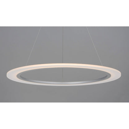 ET2 Lighting 31.5' Saturn II LED 1 Light Pendant, Silver/White