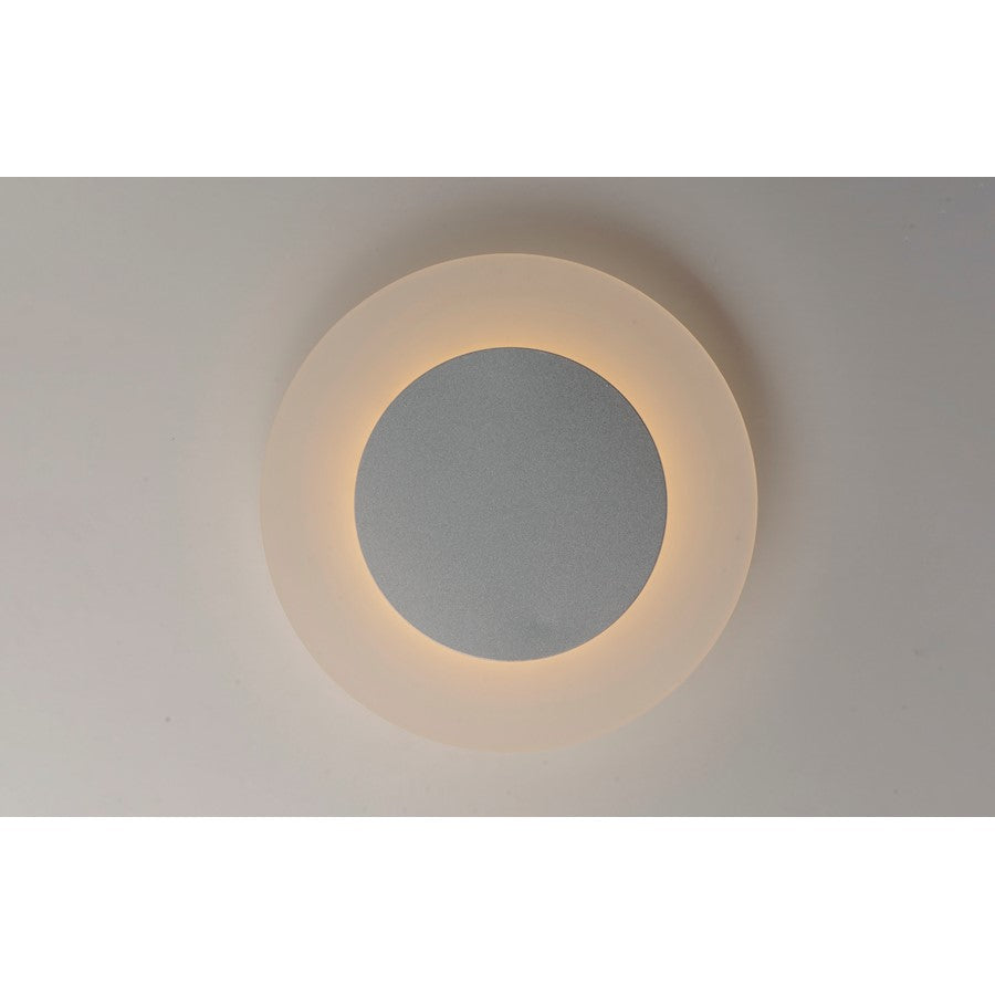 ET2 Lighting Saturn II LED Flush Mount/Wall Sconce, Matte Silver