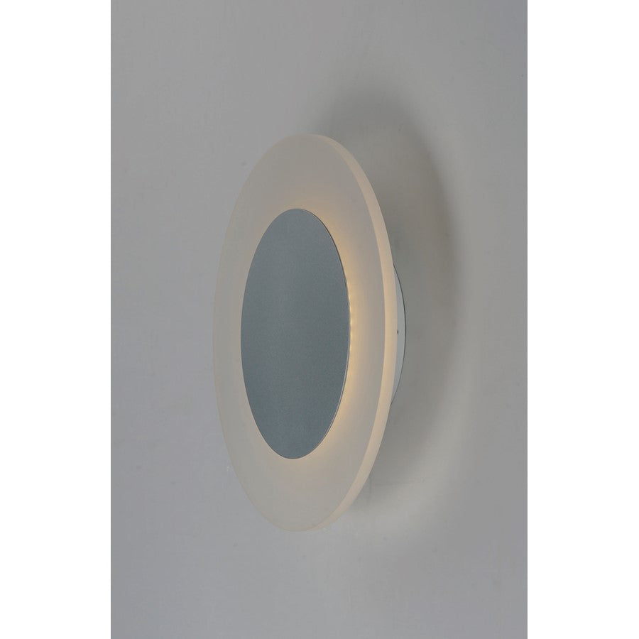 ET2 Lighting Saturn II LED Flush Mount/Wall Sconce, Matte Silver