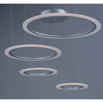 ET2 Lighting 35.5' Saturn II LED 4 Light Pendant, Silver/White