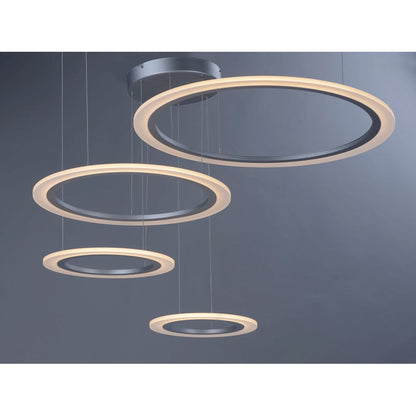 ET2 Lighting 35.5' Saturn II LED 4 Light Pendant, Silver/White