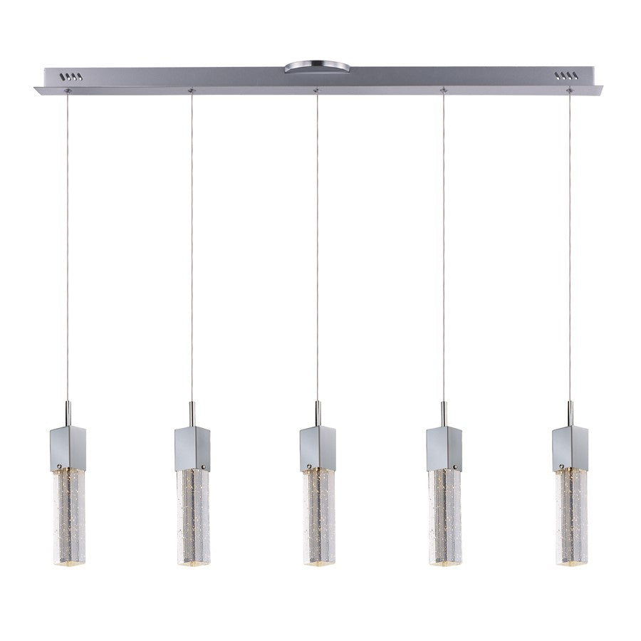 ET2 Lighting Fizz III 5 Light LED Pendant, Polished Chrome