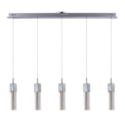 ET2 Lighting Fizz III 5 Light LED Pendant, Polished Chrome