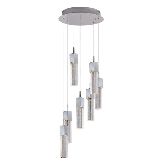 ET2 Lighting Fizz III 7 Light LED Pendant, Polished Chrome