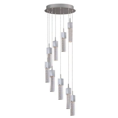 ET2 Lighting Fizz III 9 Light LED Pendant, Polished Chrome