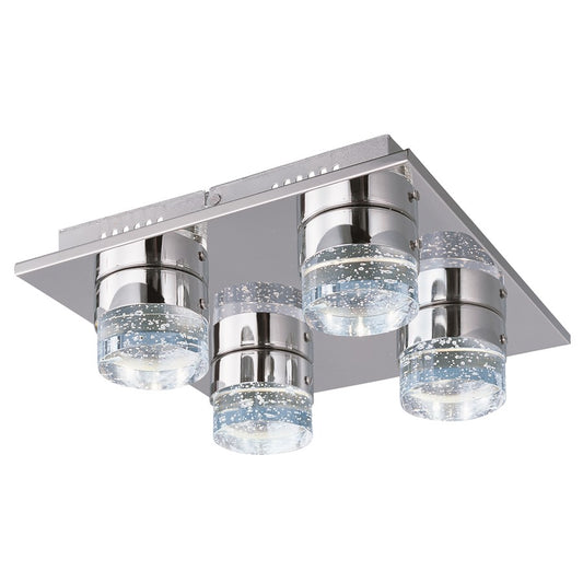 ET2 Lighting Fizz IV 4 Light LED Flush Mount, Polished Chrome