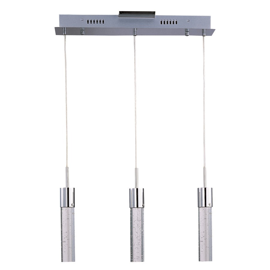 ET2 Lighting Fizz IV 3 Light LED Pendant, Polished Chrome