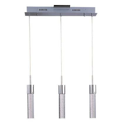 ET2 Lighting Fizz IV 3 Light LED Pendant, Polished Chrome
