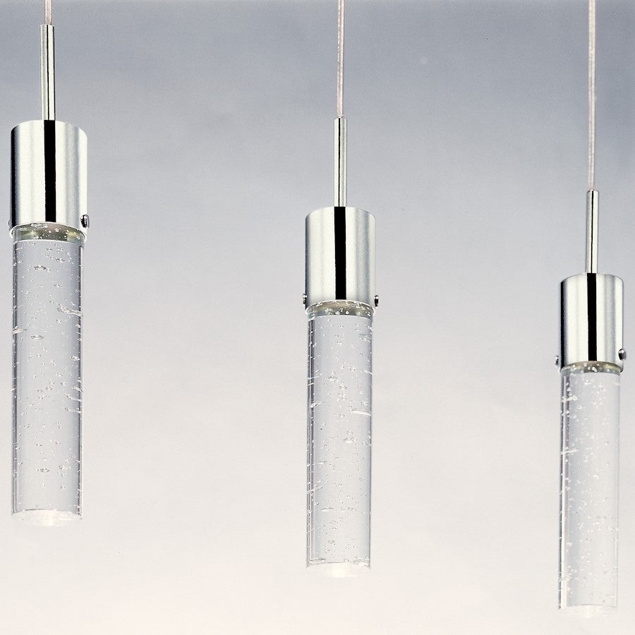 ET2 Lighting Fizz IV 3 Light LED Pendant, Polished Chrome