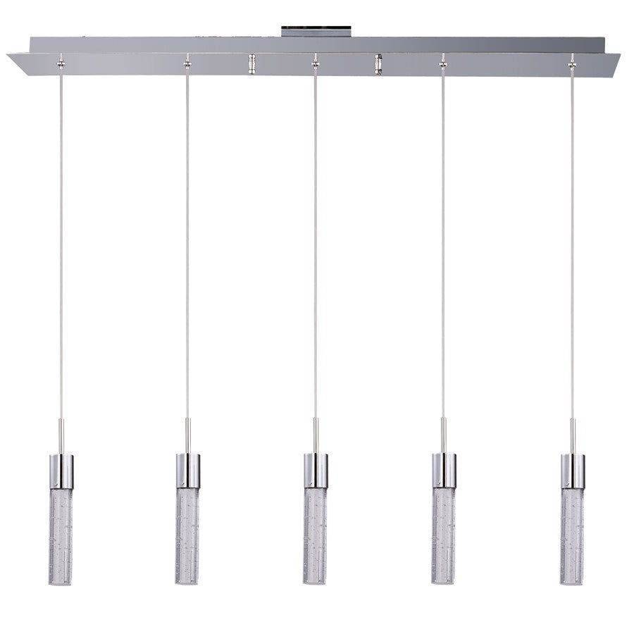 ET2 Lighting Fizz IV 5 Light LED Pendant, Polished Chrome