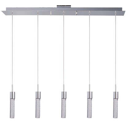ET2 Lighting Fizz IV 5 Light LED Pendant, Polished Chrome