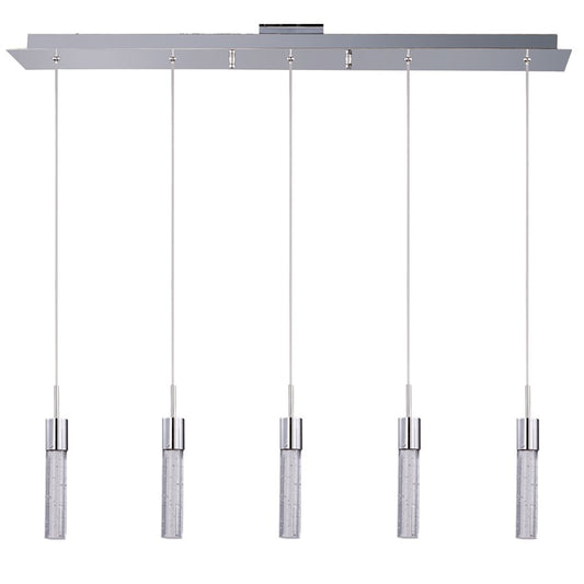 ET2 Lighting Fizz IV 5 Light LED Pendant, Polished Chrome
