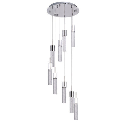 ET2 Lighting Fizz IV 9 Light LED Pendant, Polished Chrome