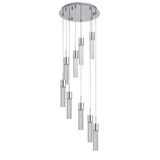 ET2 Lighting Fizz IV 9 Light LED Pendant, Polished Chrome