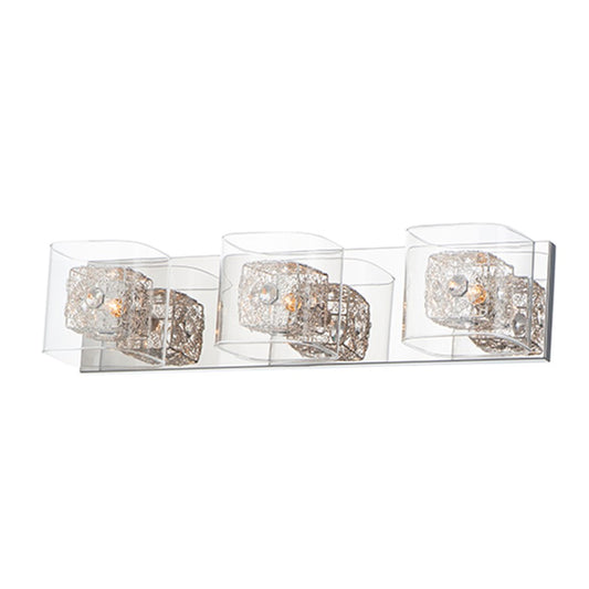 ET2 Gem 3-Light Bath Vanity With SV Shade, Polished Chrome