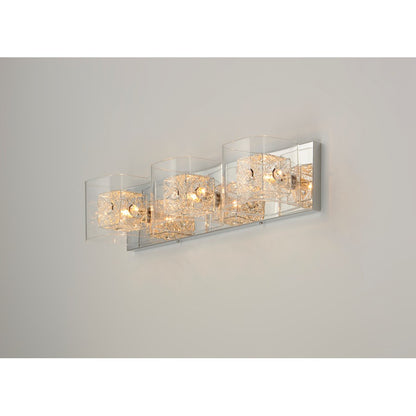 ET2 Gem 3-Light Bath Vanity With SV Shade, Polished Chrome