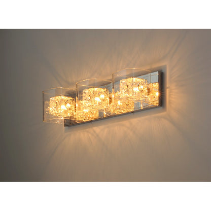 ET2 Gem 3-Light Bath Vanity With SV Shade, Polished Chrome