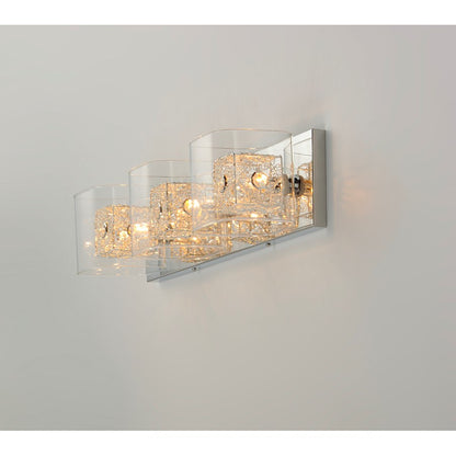 ET2 Gem 3-Light Bath Vanity With SV Shade, Polished Chrome