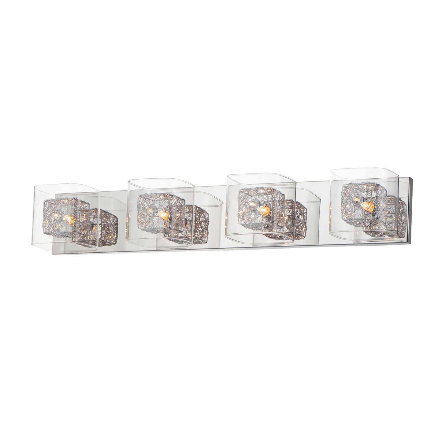 ET2 Gem 4-Light Bath Vanity With PC Shade, Polished Chrome