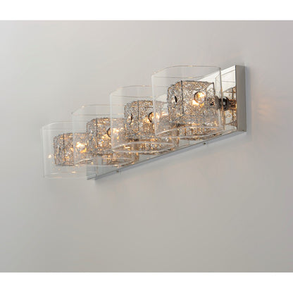 ET2 Gem 4-Light Bath Vanity With PC Shade, Polished Chrome