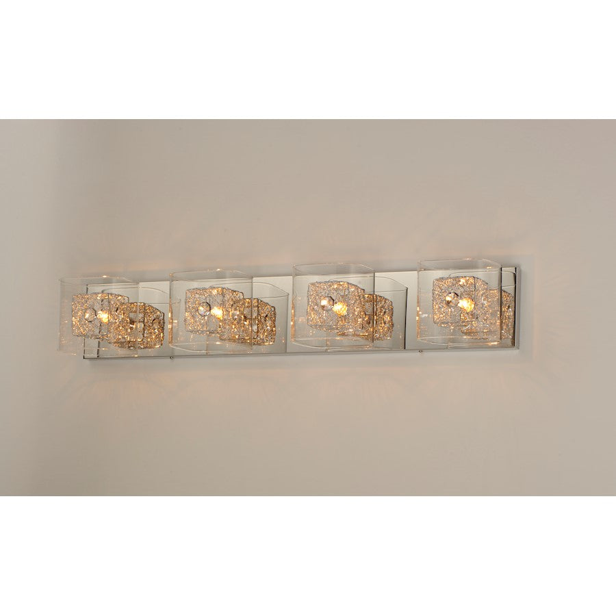 ET2 Gem 4-Light Bath Vanity With PC Shade, Polished Chrome