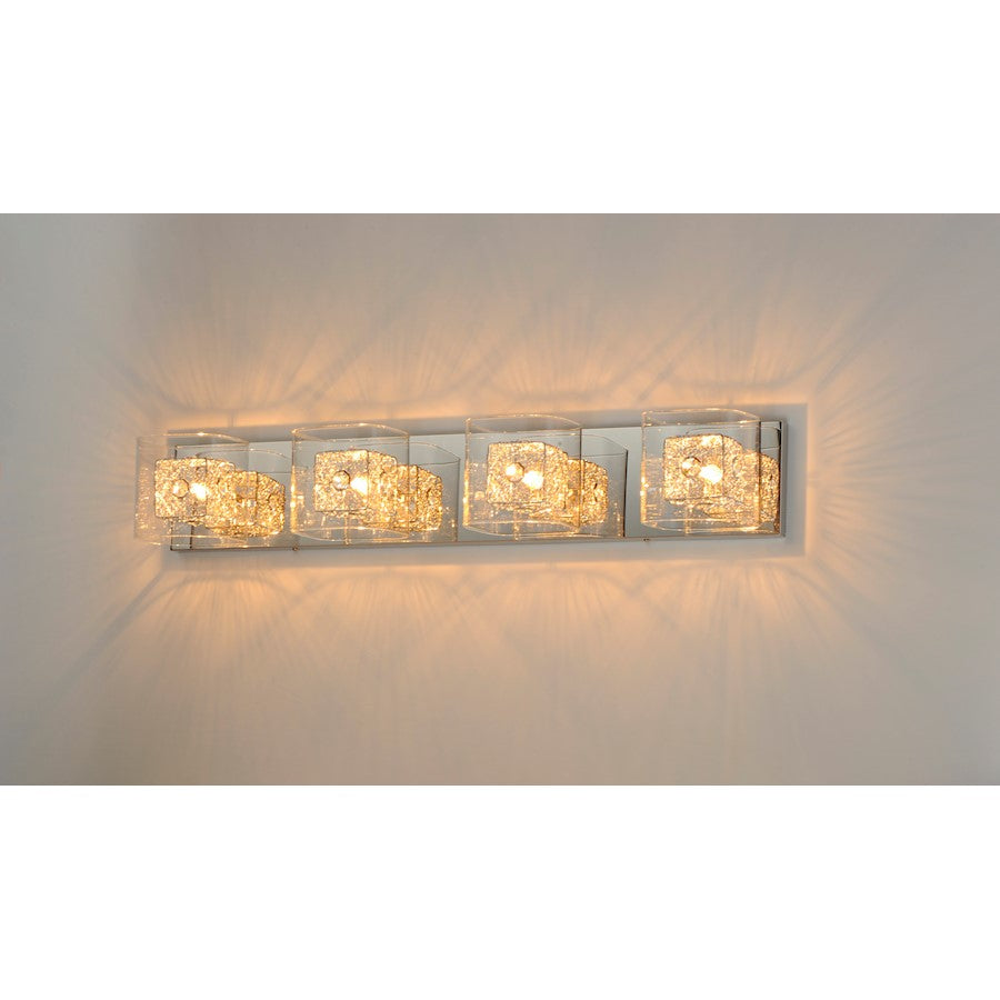 ET2 Gem 4-Light Bath Vanity With PC Shade, Polished Chrome