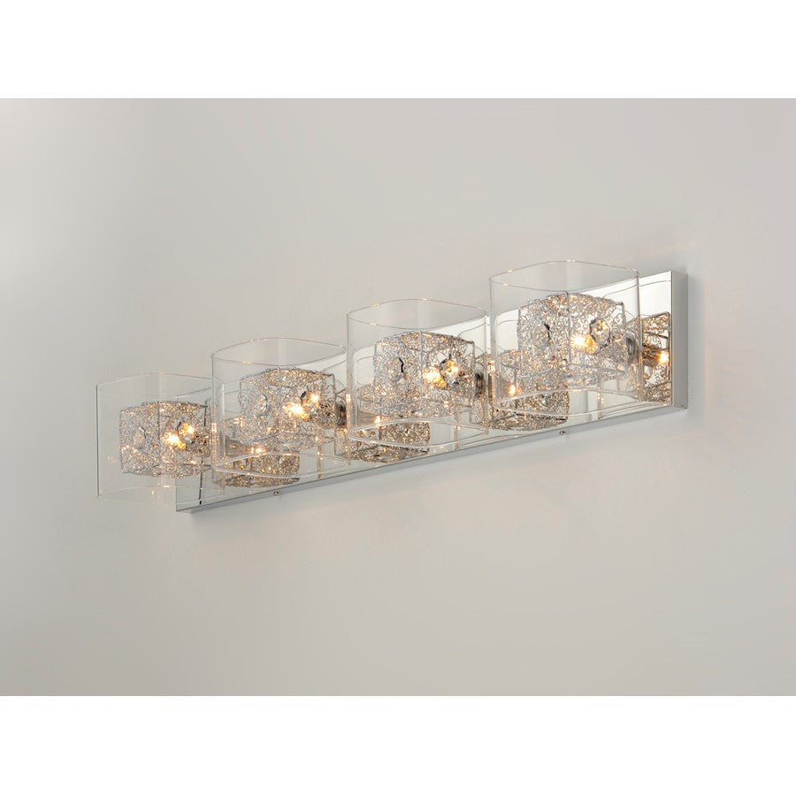 ET2 Gem 4-Light Bath Vanity With PC Shade, Polished Chrome