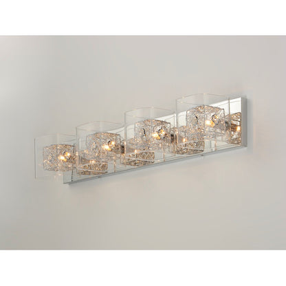 ET2 Gem 4-Light Bath Vanity With PC Shade, Polished Chrome