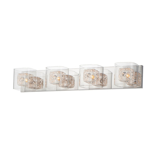 ET2 Gem 4-Light Bath Vanity With SV Shade, Polished Chrome