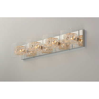 ET2 Gem 4-Light Bath Vanity With SV Shade, Polished Chrome