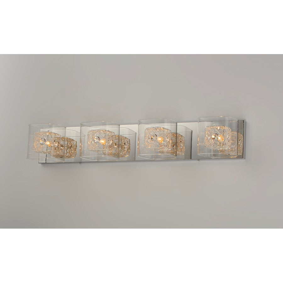 ET2 Gem 4-Light Bath Vanity With SV Shade, Polished Chrome