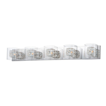 ET2 Gem 5-Light Bath Vanity With PC Shade, Polished Chrome